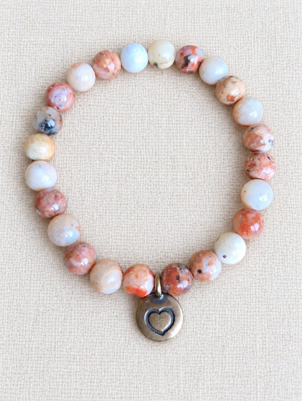 Mexican Purple Murado Opal Gemstone Bead Stretch Bracelet | Handmade | 8mm
